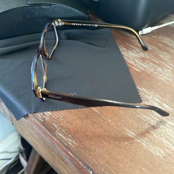 Prada VPR 16M ZXH-101 denim tortoise eyeglasses with cloth and case - Picture 11 of 16